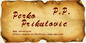 Perko Prikulović vizit kartica